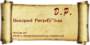 Doszpod Perpétua névjegykártya